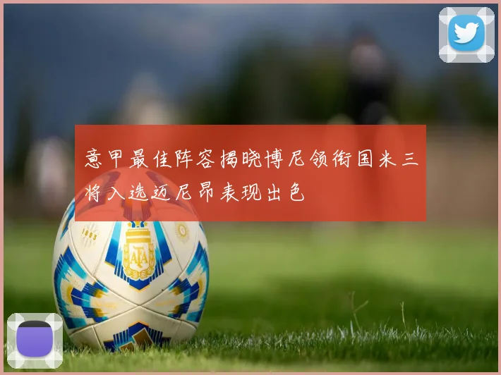 意甲最佳阵容揭晓博尼领衔国米三将入选迈尼昂表现出色